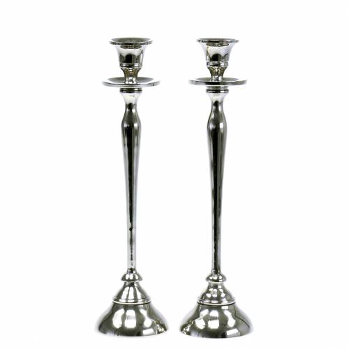 Floristik24 Set di 2 candelabri in argento di H29 cm