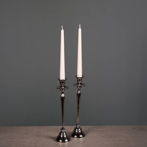 Floristik24 Set di 2 candelabri in argento di H29 cm