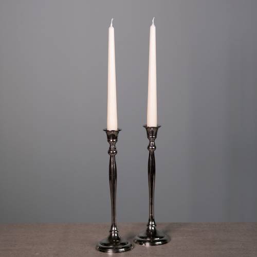 Floristik24 Candelieri argento set di 2 H27cm