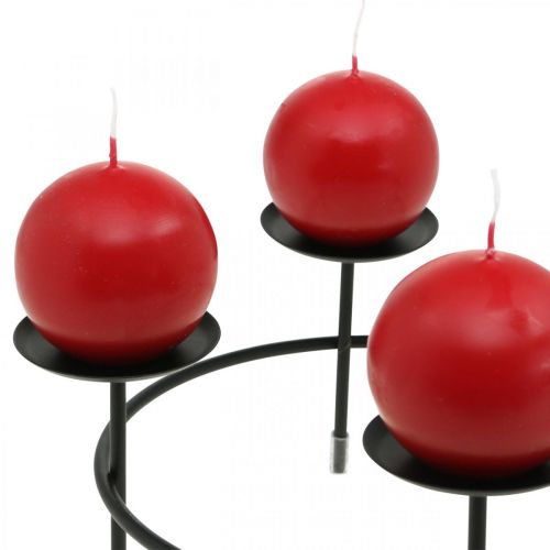Prodotto Candeliere per 4 candele Corona dell'Avvento in metallo nero Ø18,5 cm 2 pezzi