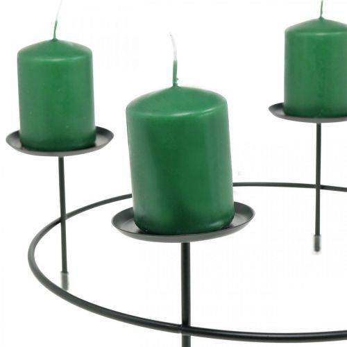 Prodotto Candeliere per 4 candele Portacandele in metallo nero Ø28,5 cm