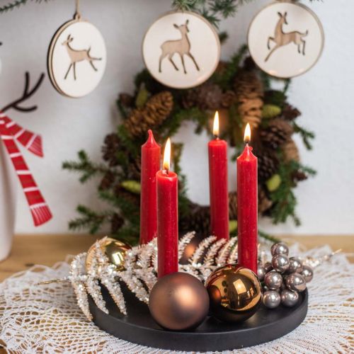 diametro 27 cm decorazione natalizia per interni e tavolo con anello macramè candelabro natalizio MatoSan Corona dell'Avvento dorata portacandela con dorato 