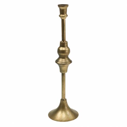Floristik24 Portacandele natalizio in metallo color ottone Ø10,5cm H38,5cm