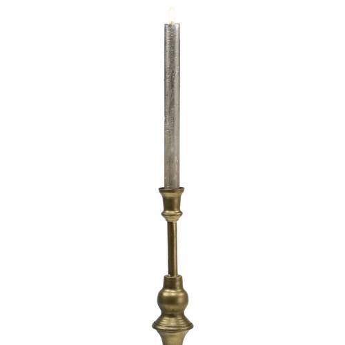 Floristik24 Portacandele natalizio in metallo color ottone Ø10,5cm H38,5cm