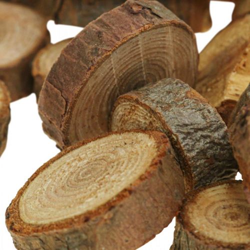 Floristik24 Dischi di legno deco spruzza legno di pino rotondo Ø3-4cm 500g