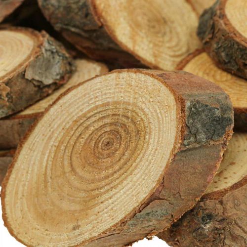 Floristik24 Dischi di legno deco spruzza legno di pino ovale Ø4-5cm 500g
