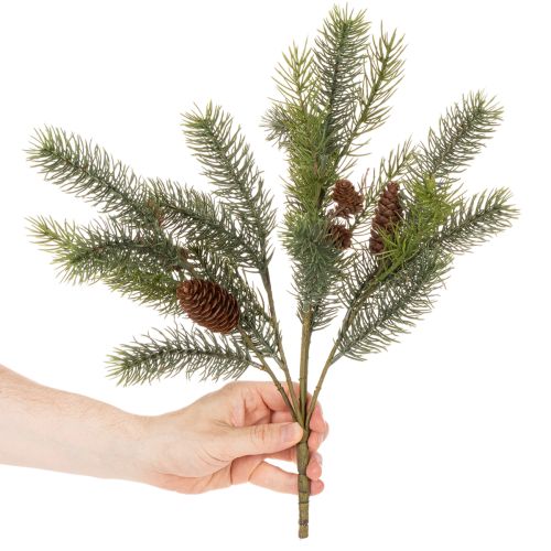 Ramo di abete artificiale con decorazione a pigna, 41 cm | Floristik24.it