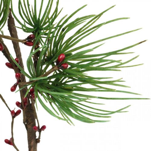 Floristik24 Ramo decorativo Ramo di pino artificiale con bacche verde, rosso 58 cm