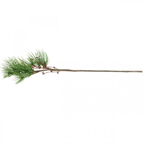 Floristik24 Ramo decorativo Ramo di pino artificiale con bacche verde, rosso 58 cm