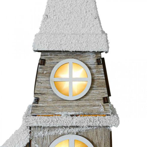 Floristik24 Chiesa di legno della casa della luce Chiesa di legno della chiesa di Natale H45cm