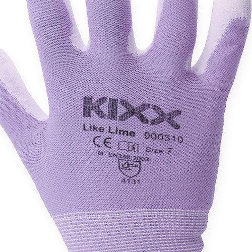 Floristik24 Guanti da giardino Kixx taglia 7 bianco, lilla