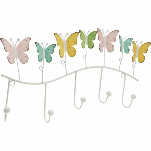 Prodotto Decorazione primaverile, appendiabiti con farfalle, decorazione in metallo, appendiabiti decorativo 36 cm
