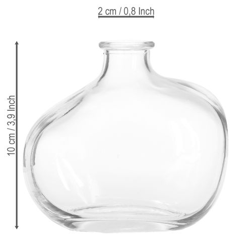 Prodotto Piccolo vaso in vetro, mini vaso moderno, vetro trasparente 11×6×10cm