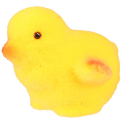 Piccoli pulcini pasquali giallo arancio floccati H4,5 cm 18 pz