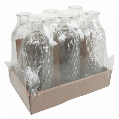 Floristik24 Vaso in vetro piccolo vaso a nido d&#39;ape vaso decorativo in vetro H20cm 6 pezzi