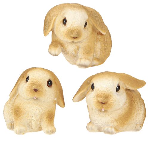 Prodotto Piccolo coniglietto di Pasqua decorazione coniglio poliresina 9×6×6,5cm 3 pezzi