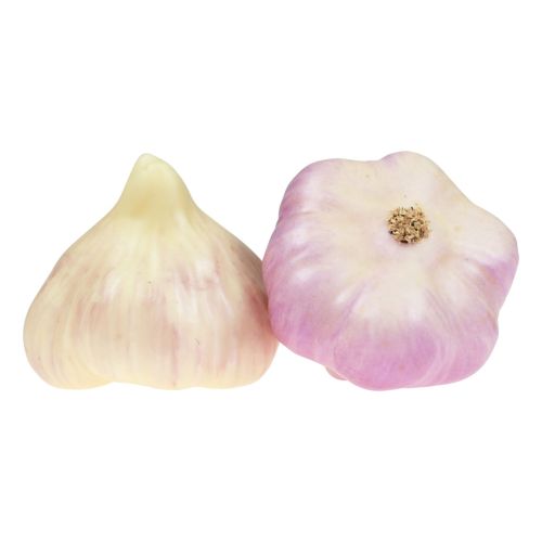 Prodotto Decorazione vegetale artificiale aglio rosa, bianco Ø6,5 cm 2 pz