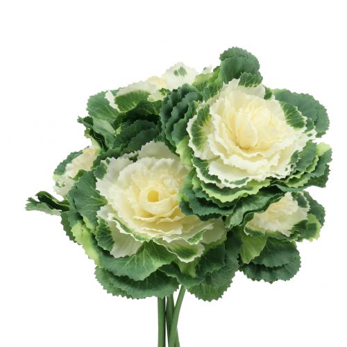 Floristik24 Cavolo ornamentale artificiale bianco, verde 25 cm 6 pezzi