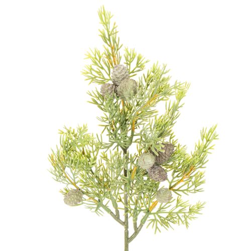Ramo di conifera artificiale con pigne, decorazione artificiale da tavolo, 39 cm, 4 pezzi