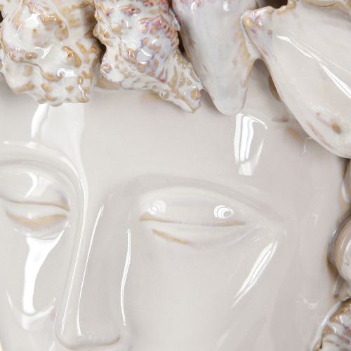 Prodotto Vaso in ceramica con conchiglie – Busto decorativo mediterraneo per piante e fiori 25 cm