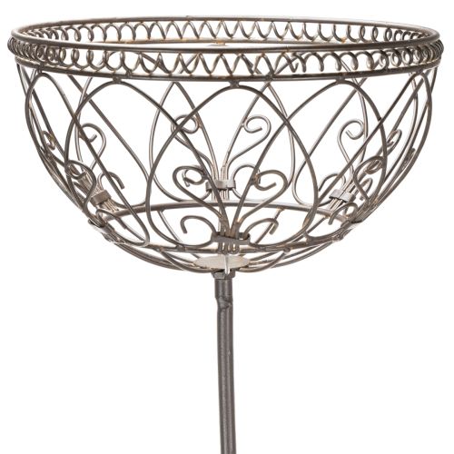 Cesto da giardino in metallo, oggetto decorativo in stile vintage per un elegante utilizzo all'aperto, 95 cm