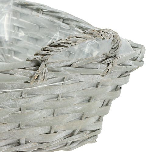 Floristik24 Cestino quadrato grigio 29 cm x 23 cm H10 cm 1p