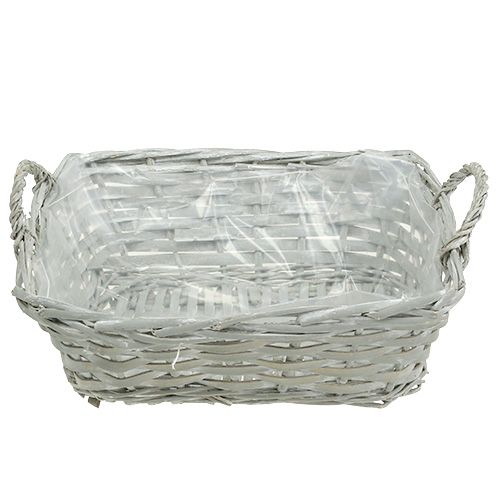 Floristik24 Cestino quadrato grigio 29 cm x 23 cm H10 cm 1p