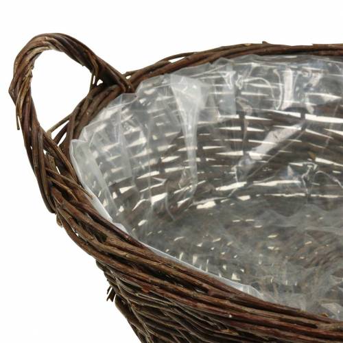 Floristik24 Cesto grande con manici fioriera salice marrone Ø40cm H13cm