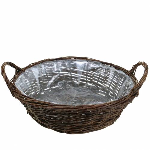 Floristik24 Cesto grande con manici fioriera salice marrone Ø40cm H13cm