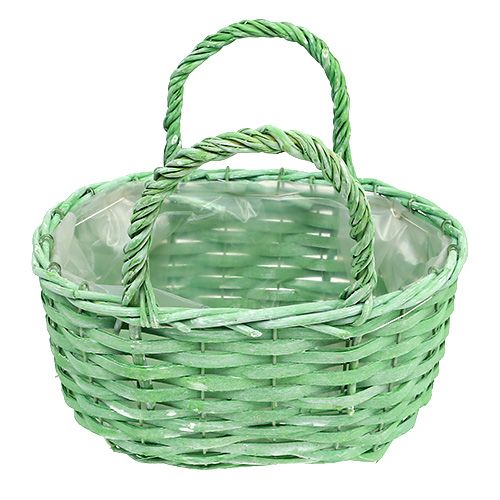 Floristik24 Cesto da piantagione ovale verde 25 cm x 17 cm H14,5 cm