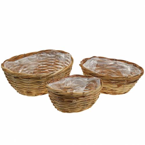 Floristik24 Basket cesto di fiori x3 ovale con tre dimensioni molto stabili