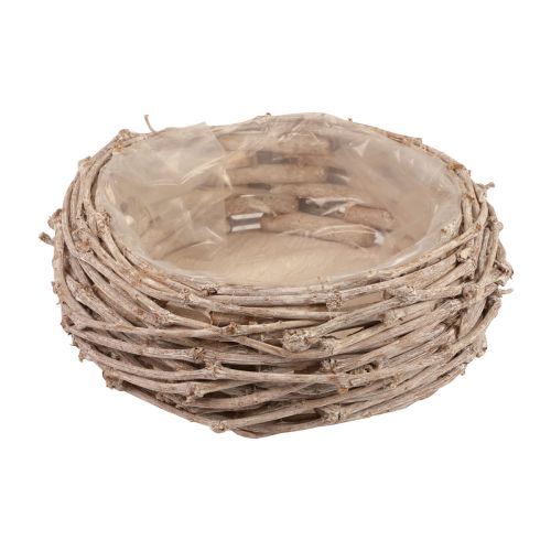 Floristik24 Cesto per piante in vimini lavato bianco Ø20cm H10cm