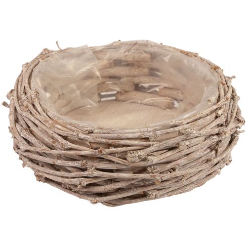 Cesto per piante in vimini lavato bianco Ø25cm H11cm