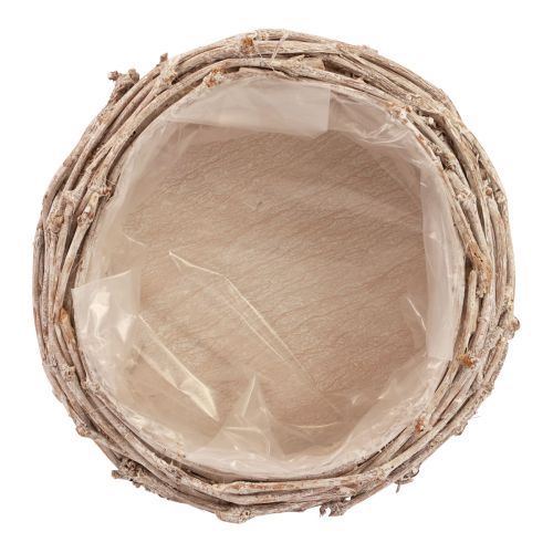 Floristik24 Cesto per piante in vimini lavato bianco Ø25cm H11cm