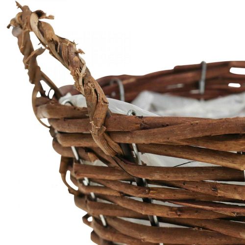 Floristik24 Cesto intrecciato con manici Cesto per piante Cesto decorativo Ø29×H13cm