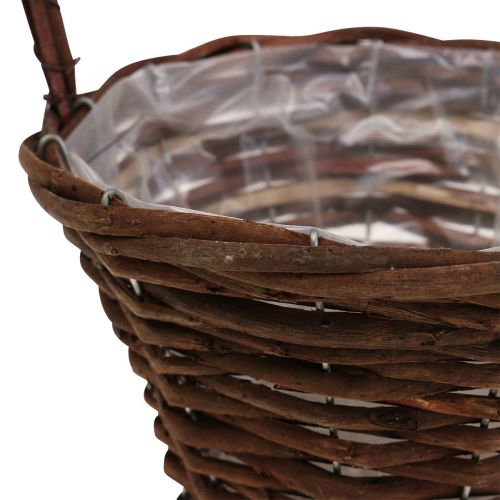 Floristik24 Cesto intrecciato con manico Cesto porta piante Cesto decorativo Ø20×H15cm