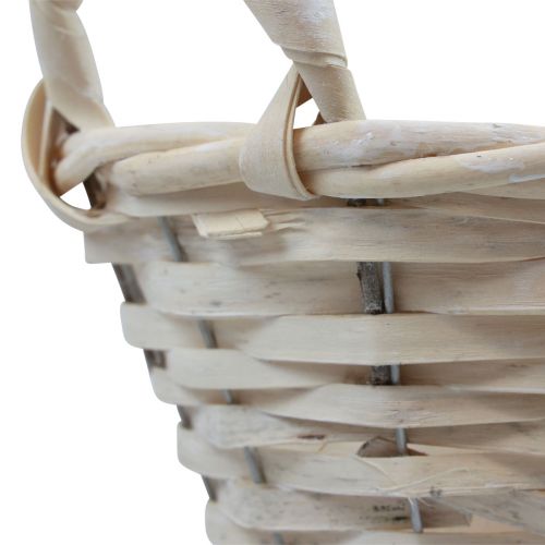 Prodotto Cestino con manici Cestino per patatine Cestino per piante sbiancato Ø18cm H12cm