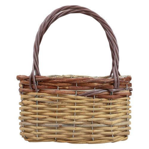 Prodotto Cesto con manici cesto per piante da borsetta marrone 27×15×15 cm