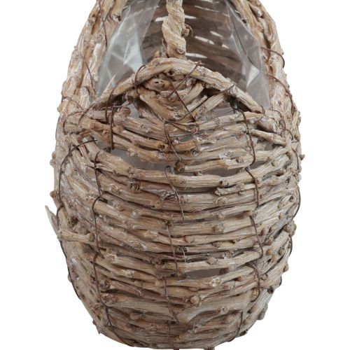 Prodotto Cestino con manico in vimini lavato bianco 18×11×11cm