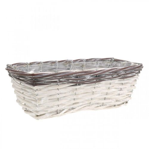 Floristik24 Cesto decorativo bianco, vaso per piante marrone bicolore 32×13,5×9,5 cm