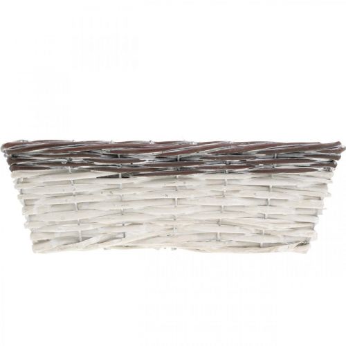 Floristik24 Cesto decorativo bianco, vaso per piante marrone bicolore 32×13,5×9,5 cm