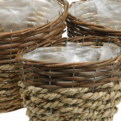 Prodotto Cesto naturale per piantare, decorazione cesto, ciotole per piante naturale L21/19/16 cm H21/19/16 cm set di 3