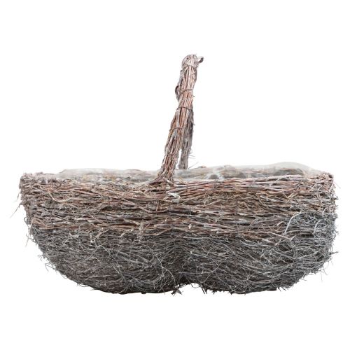 Floristik24 Cesto con manico cesto per piante imbiancato 40/34/27 cm set da 3
