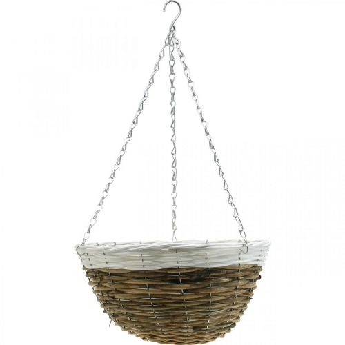 Prodotto Portavasi, cesto sospeso, cesto sospeso naturale, bianco Ø35cm