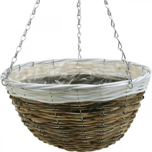 Prodotto Portavasi, cesto sospeso, cesto sospeso naturale, bianco Ø35cm