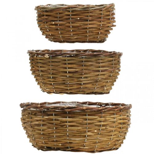 Floristik24 Cestino cestino per piante naturali cestino in vimini Ø21,5/26/Ø31 cm set di 3