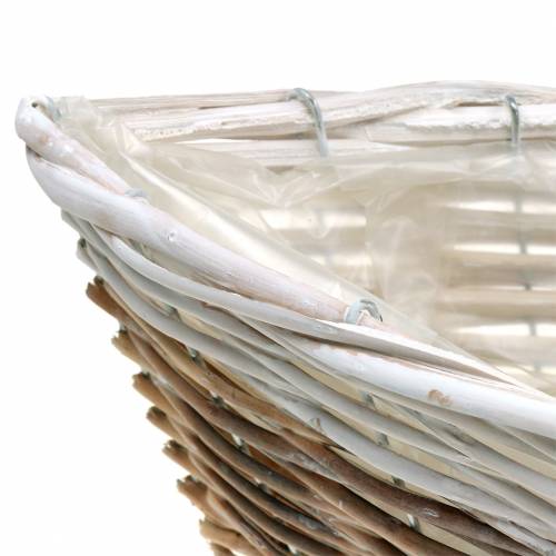 Floristik24 Cestino barche bianco, natura 55cm x 17cm
