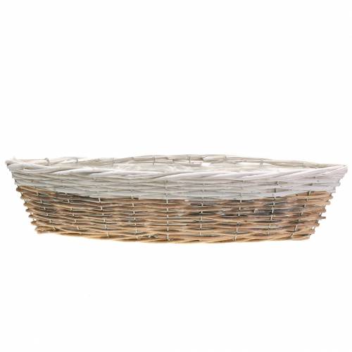 Floristik24 Cestino barche bianco, natura 55cm x 17cm