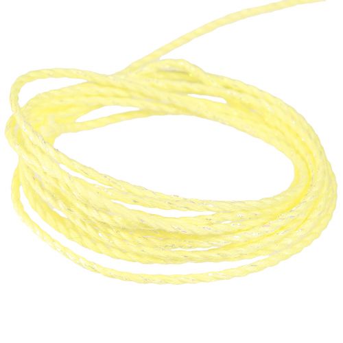 Prodotto Cordoncino giallo con cordoncino decorativo in mica iridescente 15mm 50m