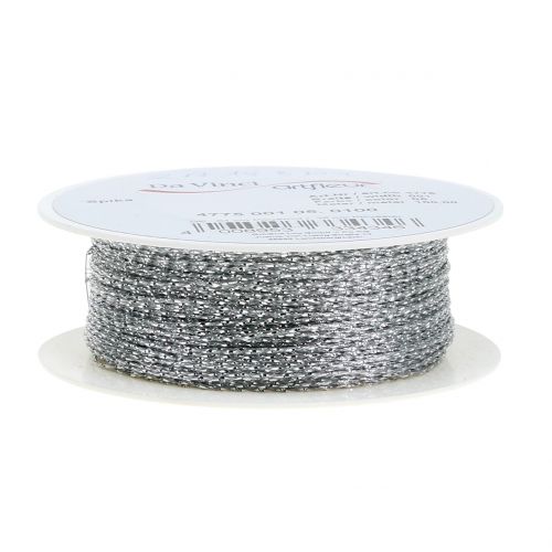 Floristik24 Cordone argento Ø1mm 100m